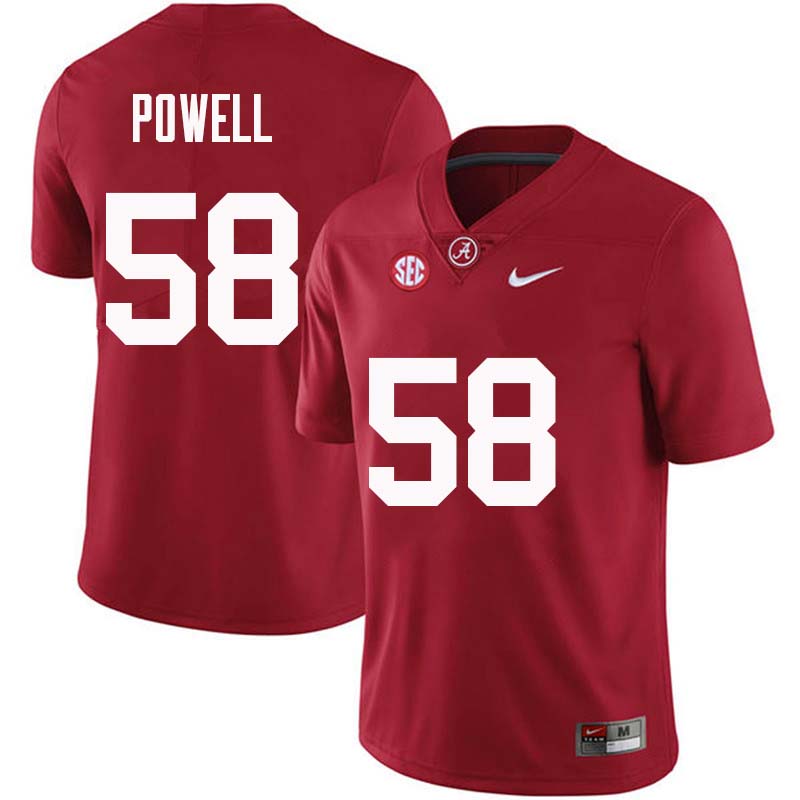Men #58 Daniel Powell Alabama Crimson Tide College Football Jerseys Sale-Crimson